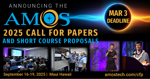 Call for Papers AMOS 2025 Facebook image