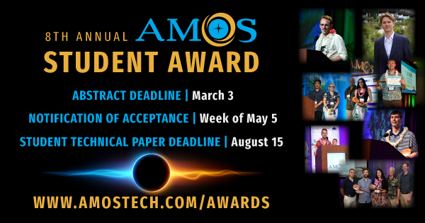 Promo Image announcing student award for AMOS 2025