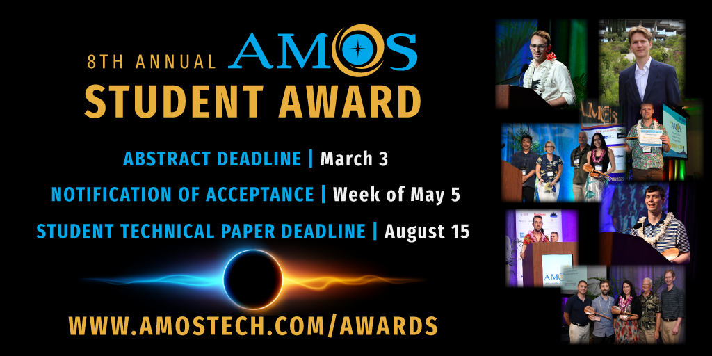 Promo Image announcing student award for AMOS 2025-use on twitter